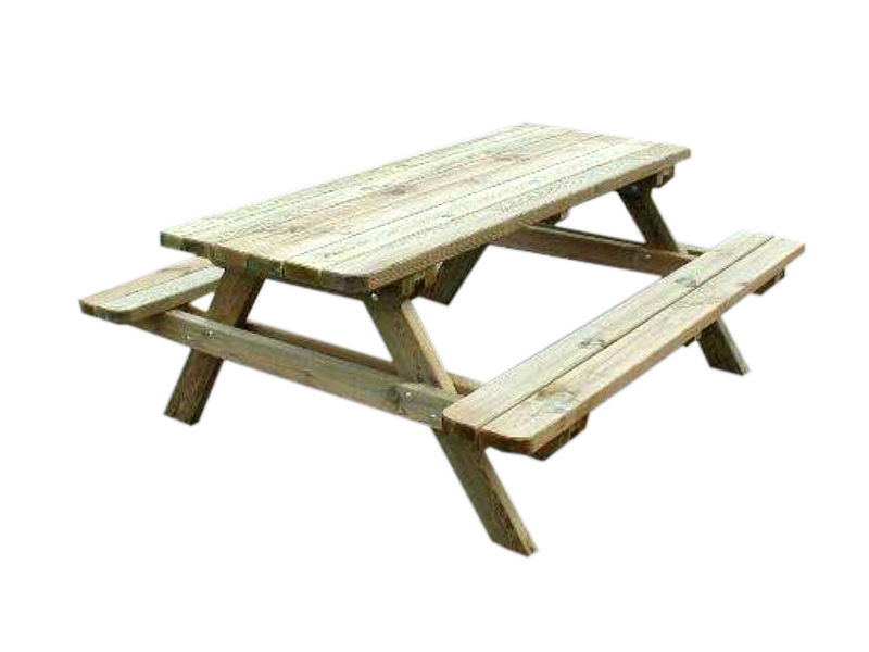 Table de pique-nique en bois impregne 220x154 cm - Pour 8 pers.